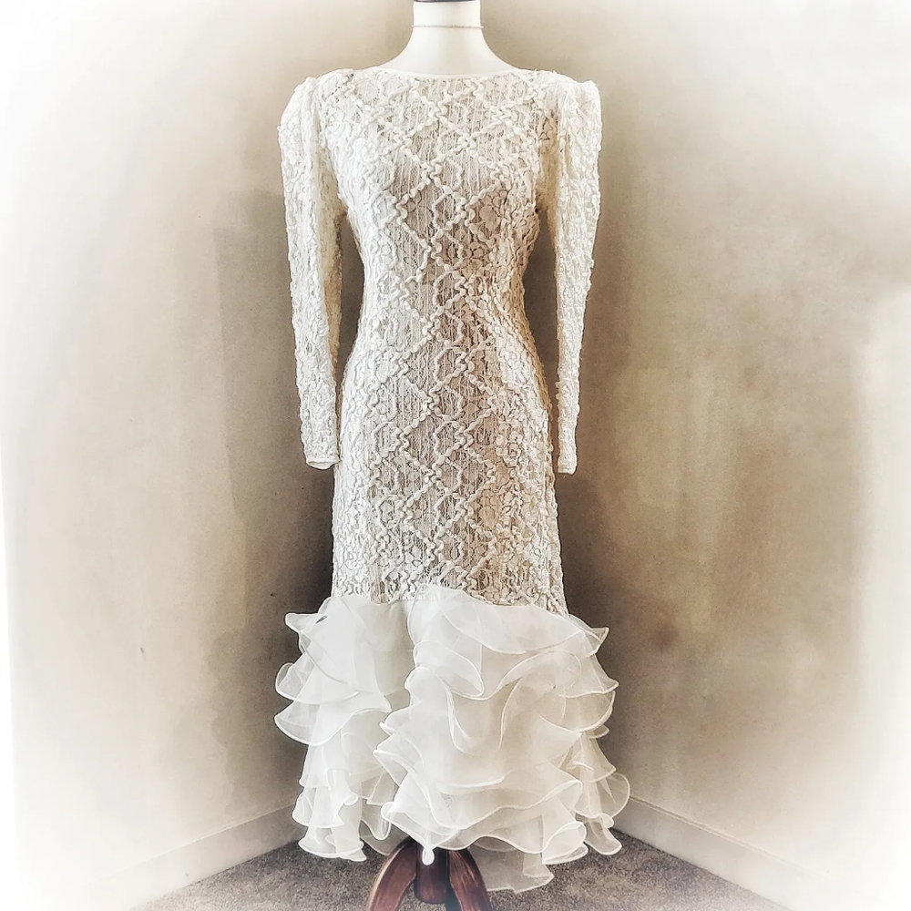 Lillie Rubin Vtg wedding dress size small